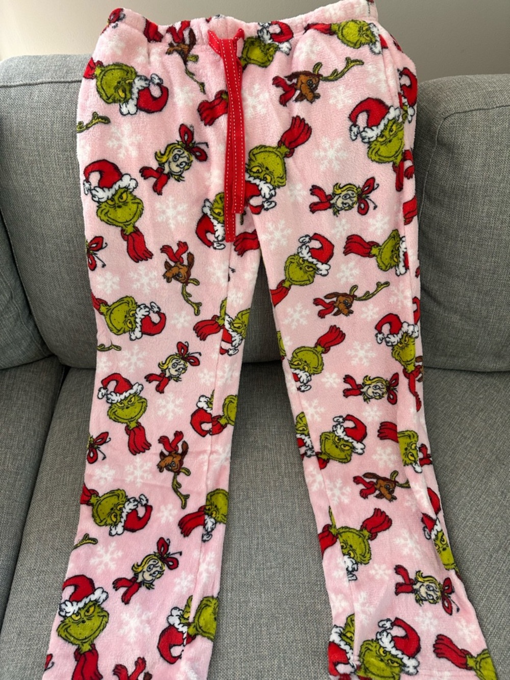 Kids Pink Grinch Holiday Fleece Pajama Pants